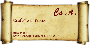 Csúzi Alex névjegykártya